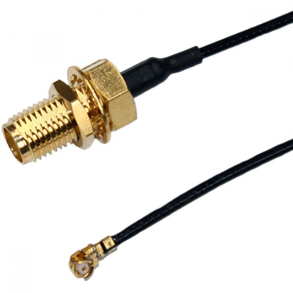 SMA BULKHEAD JACK TO IPEX CABLE ASSEMBLY 115MM LONG